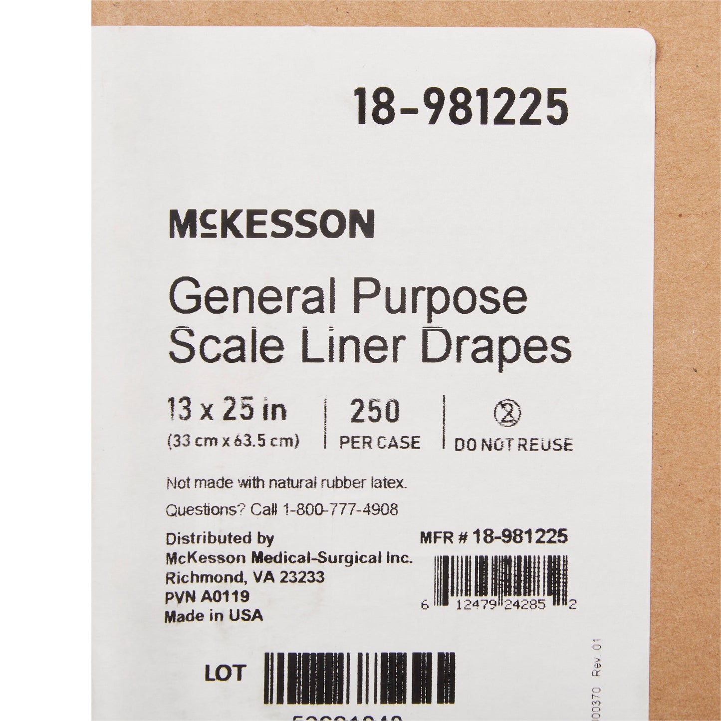 LINER, SCALE GENERAL PURPOSE 13"X25"