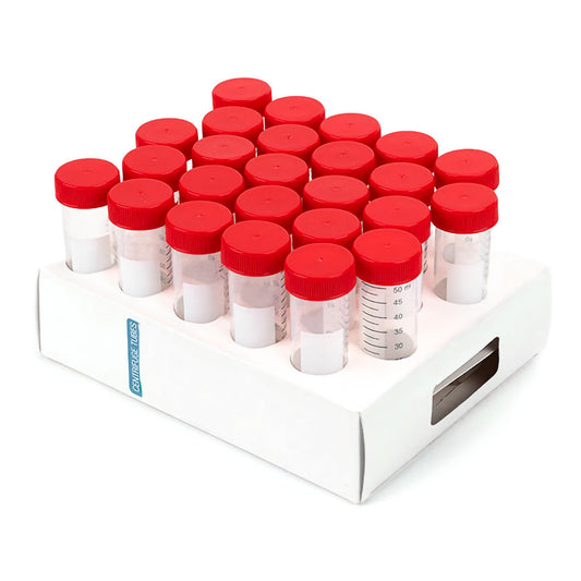 TUBE, CENTRIFUGE W/SCREW CAP STR RED 50ML