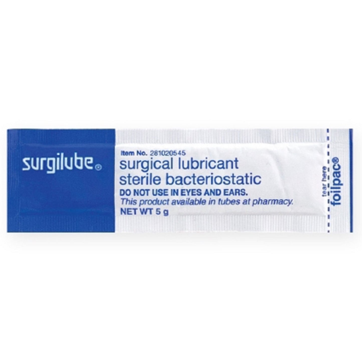 LUBRICATING JELLY, SURGILUBE 5GM FOIL PK