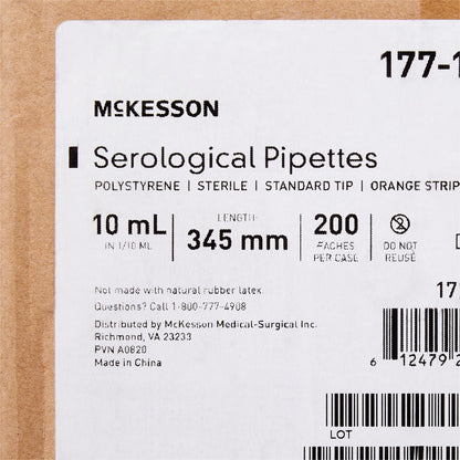 PIPETTE, SEROLOGICAL STD TIP STR ORG BAND 10ML