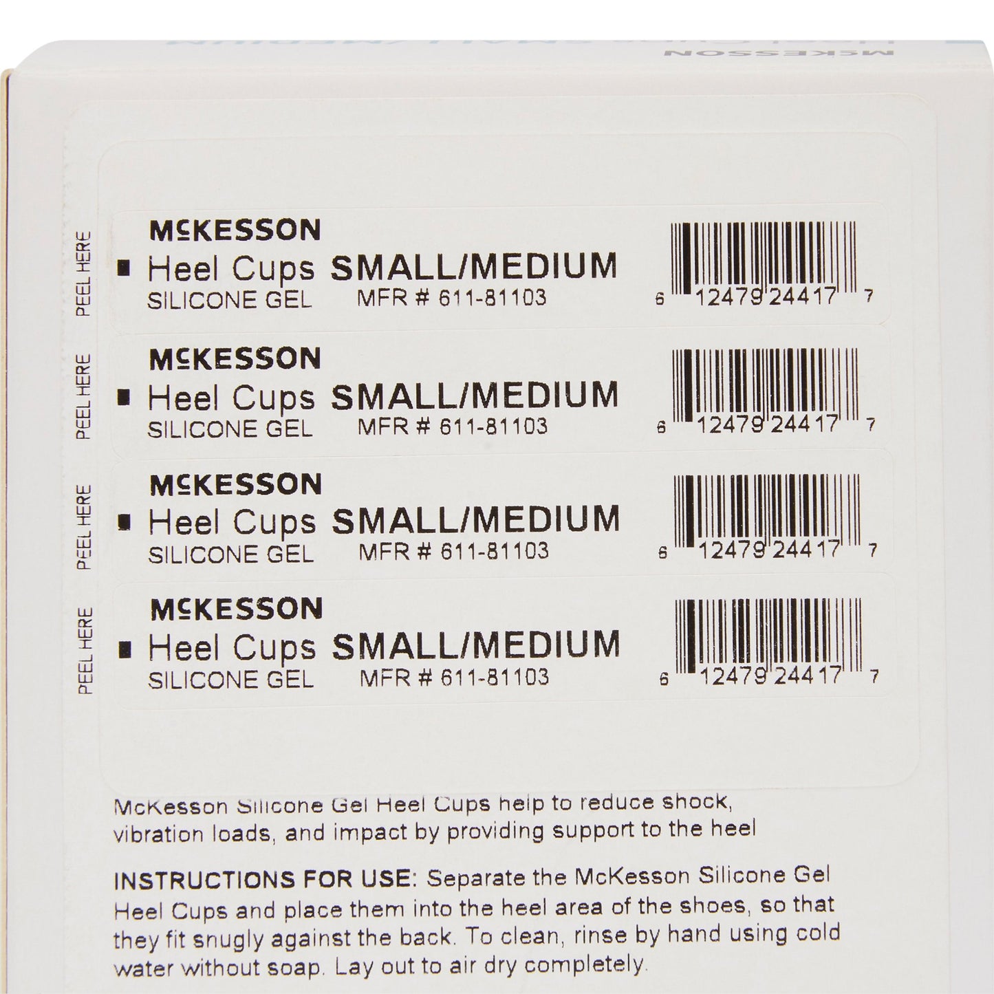 HEEL CUP, SILICONE SM/MED