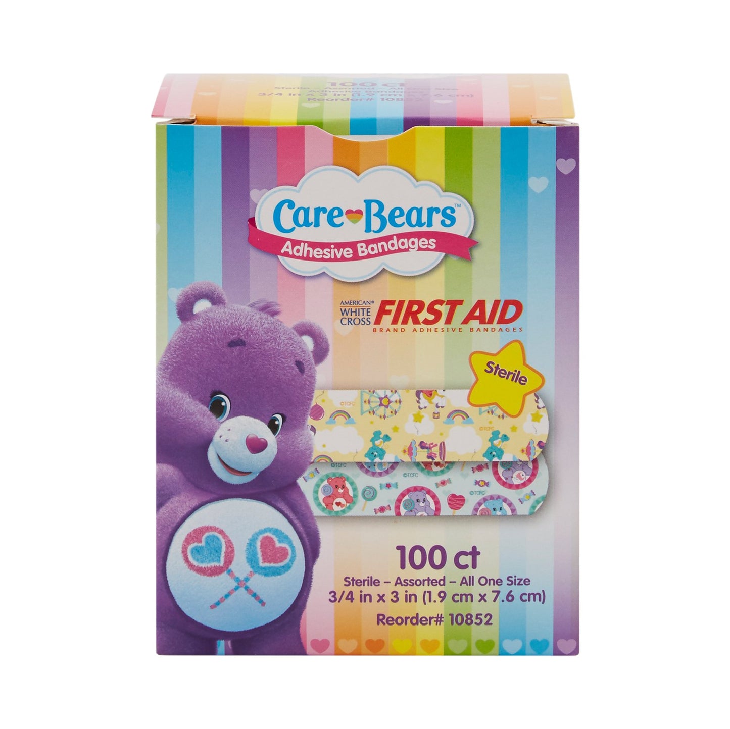 BANDAGE, ADHSV STAT STRIP CAREBEARS 3/4X3"