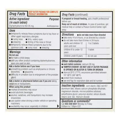 ALLERGY RELIEF ANTIHISTAMINE,TAB FT SM 25MG