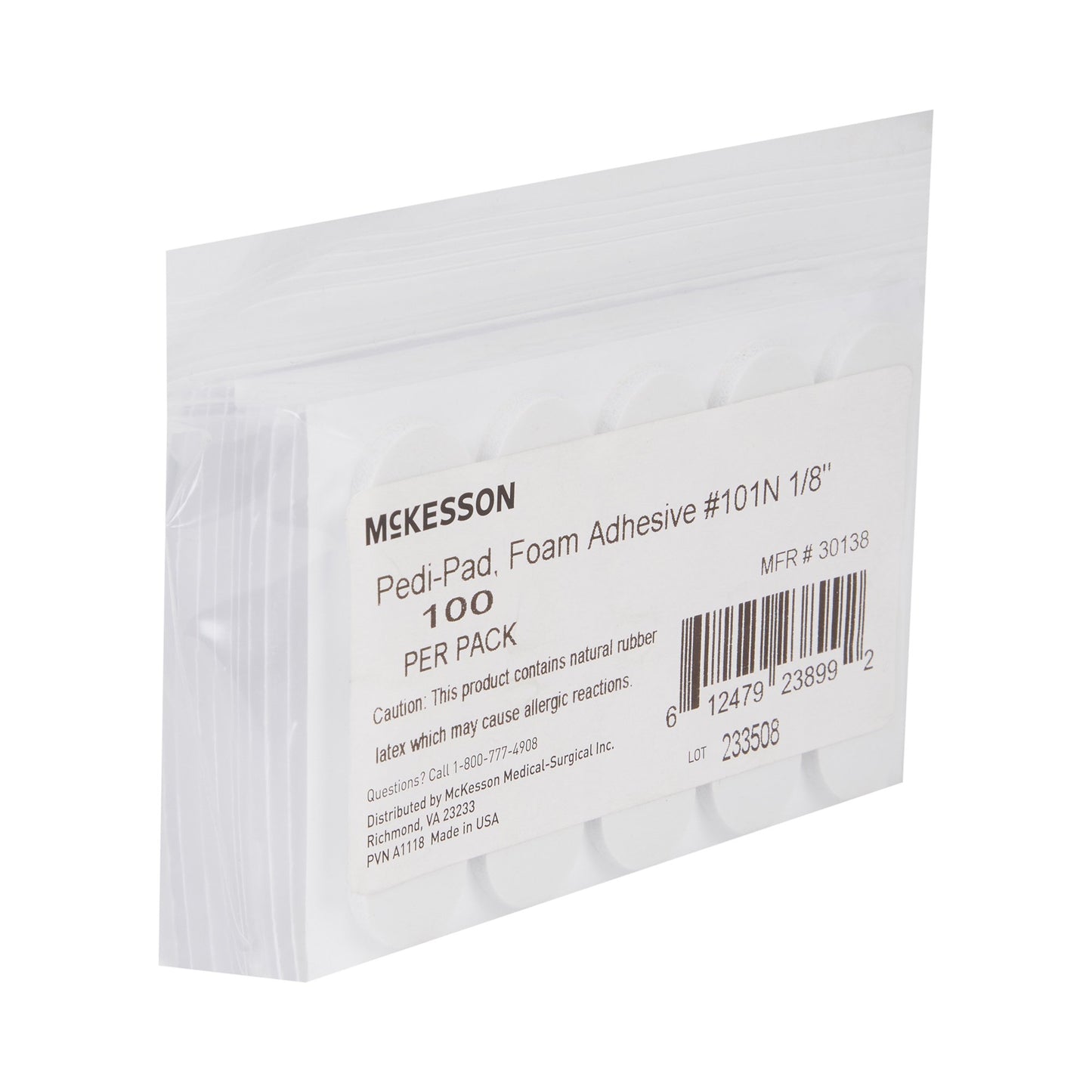 PEDI-PAD, FOAM ADH WHT #101-NAARROW 1/8"