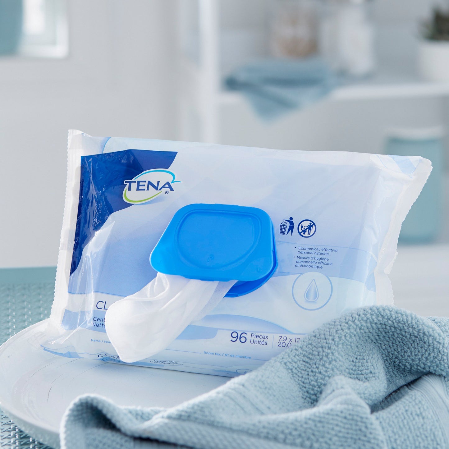 WASHCLOTH, WET CLASSIC TENA DISP