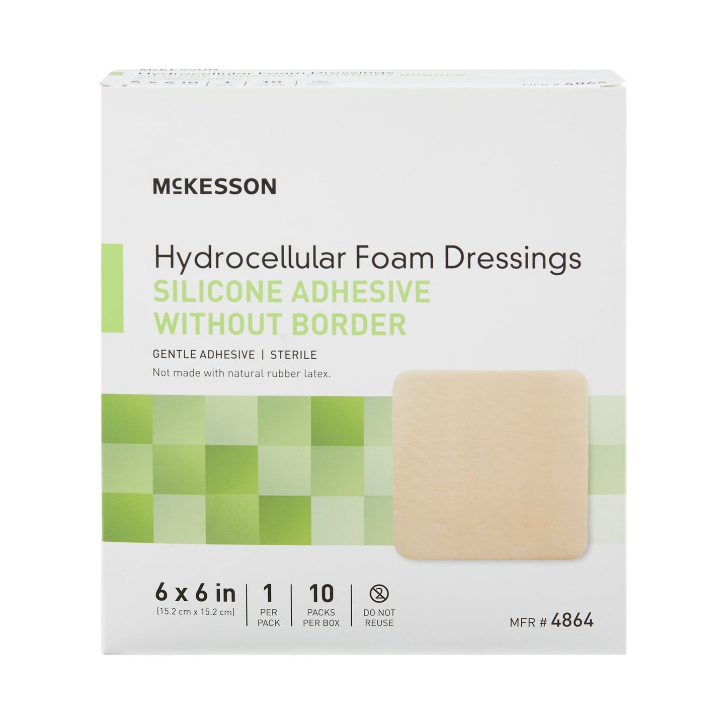 FOAM, ADH SIL W/O BORDER 6"X6"
