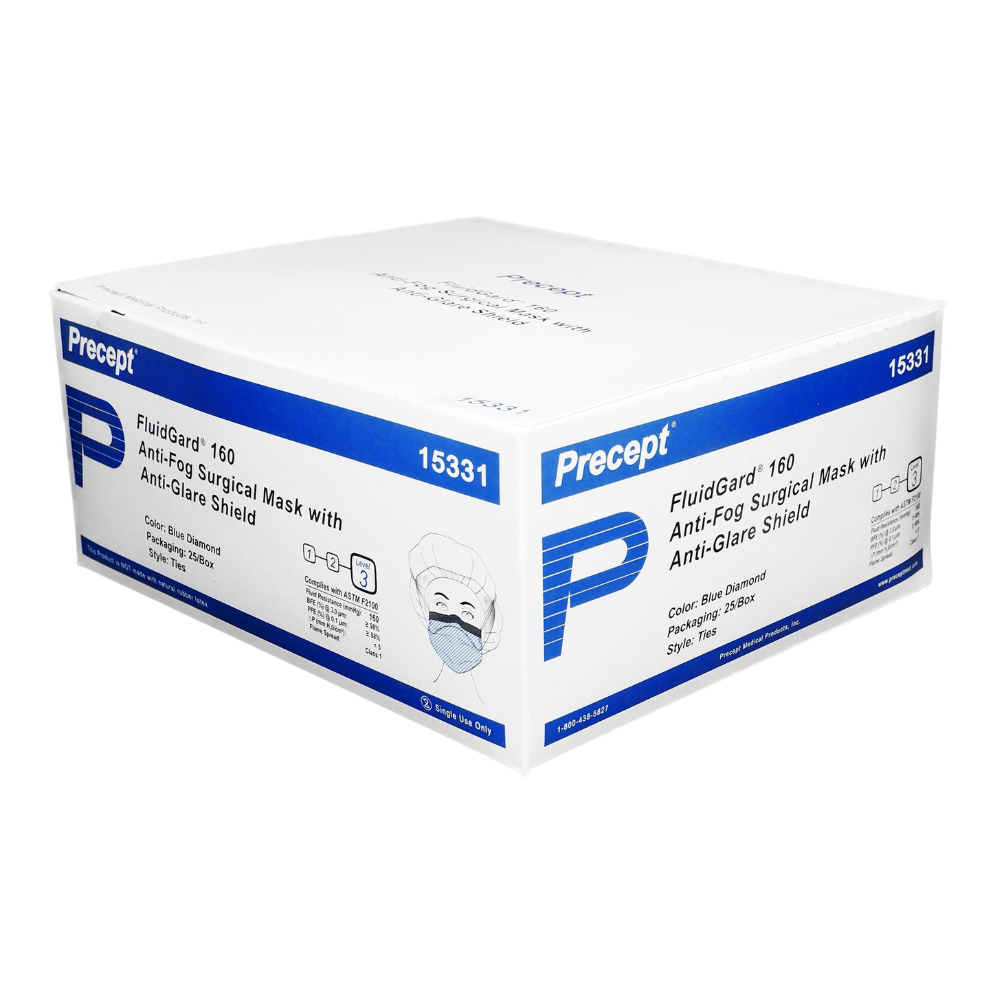 MASK, SURG W/EYESHLD TIES ASTM3 ANTIFOG
