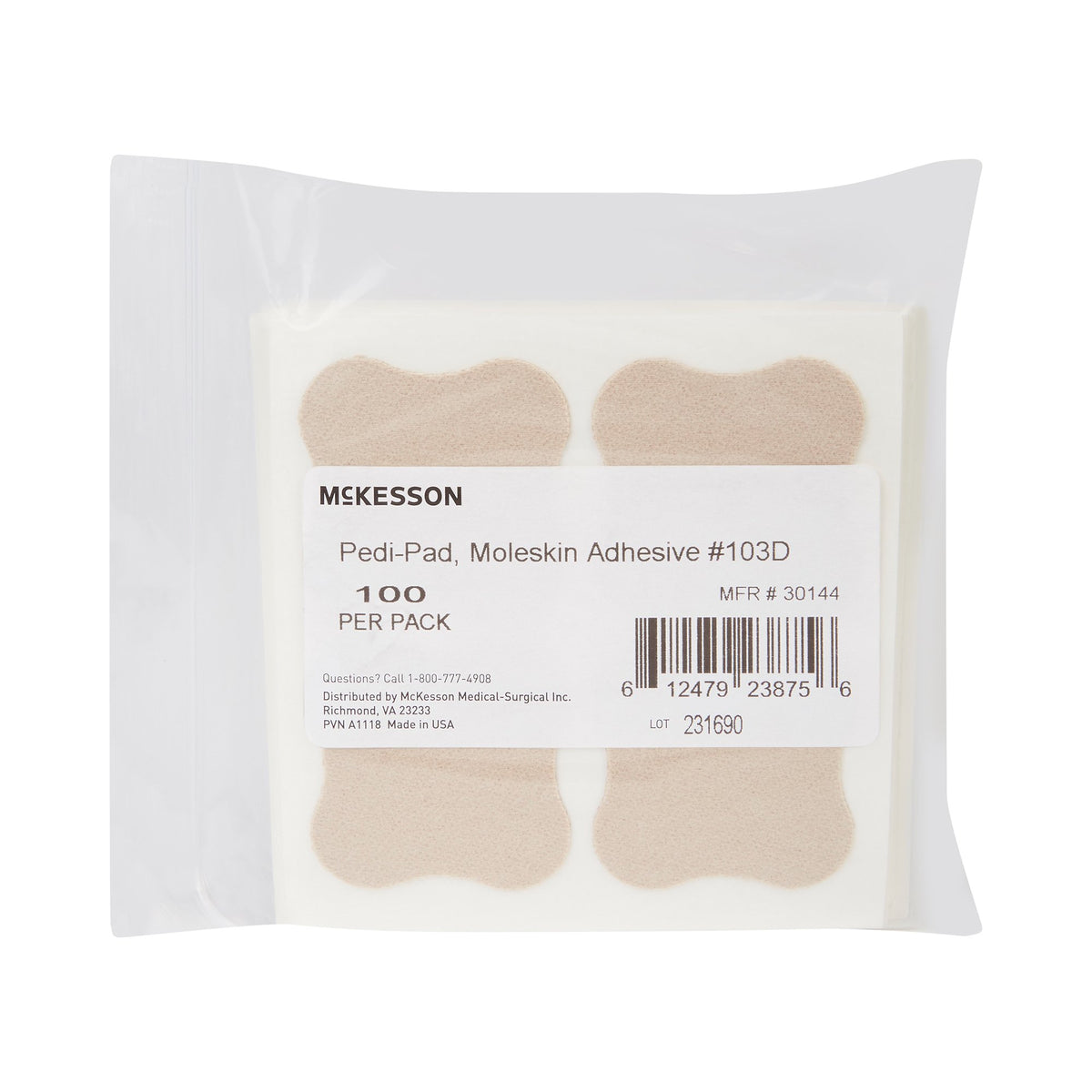 PEDI-PAD, MOLESKIN ADH TAN #100/PK 10PK/CS)