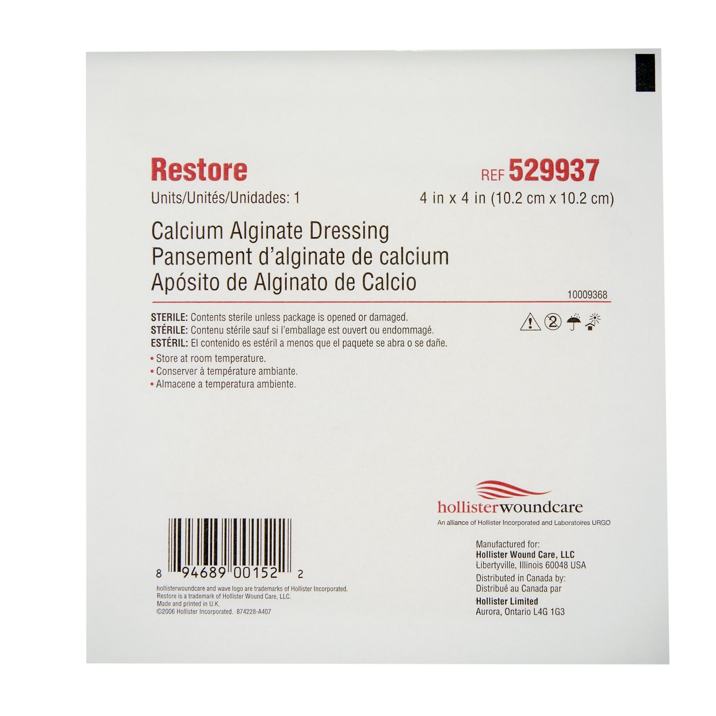 DRESSING, WND CAL ALGIN STR 4X4