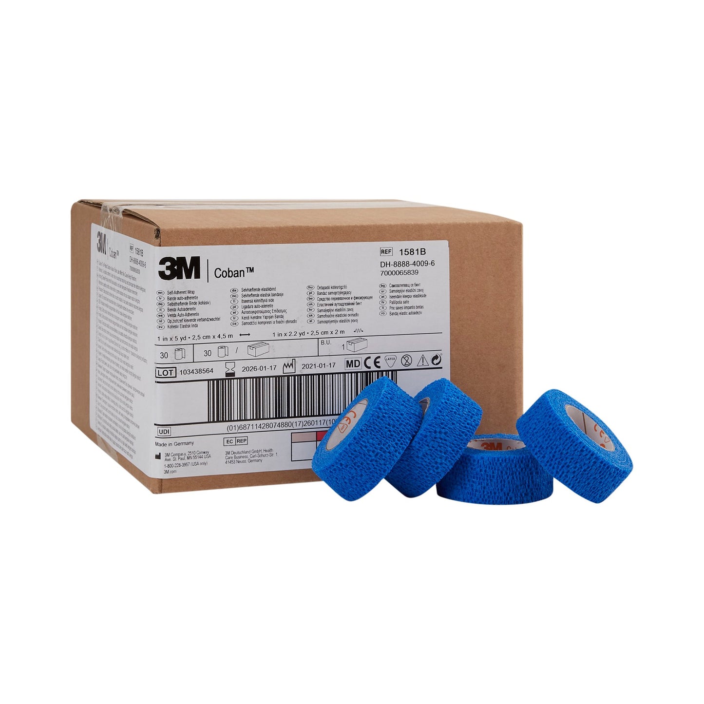 BANDAGE, COBAN ELAS BLU 1"X5YDS