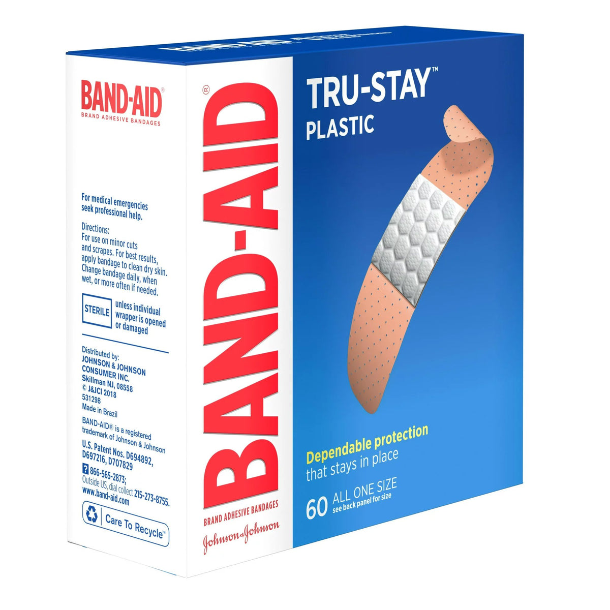 BANDAGE, ADH BAND-AID TRU-STAYPLAS 0.75"X3"