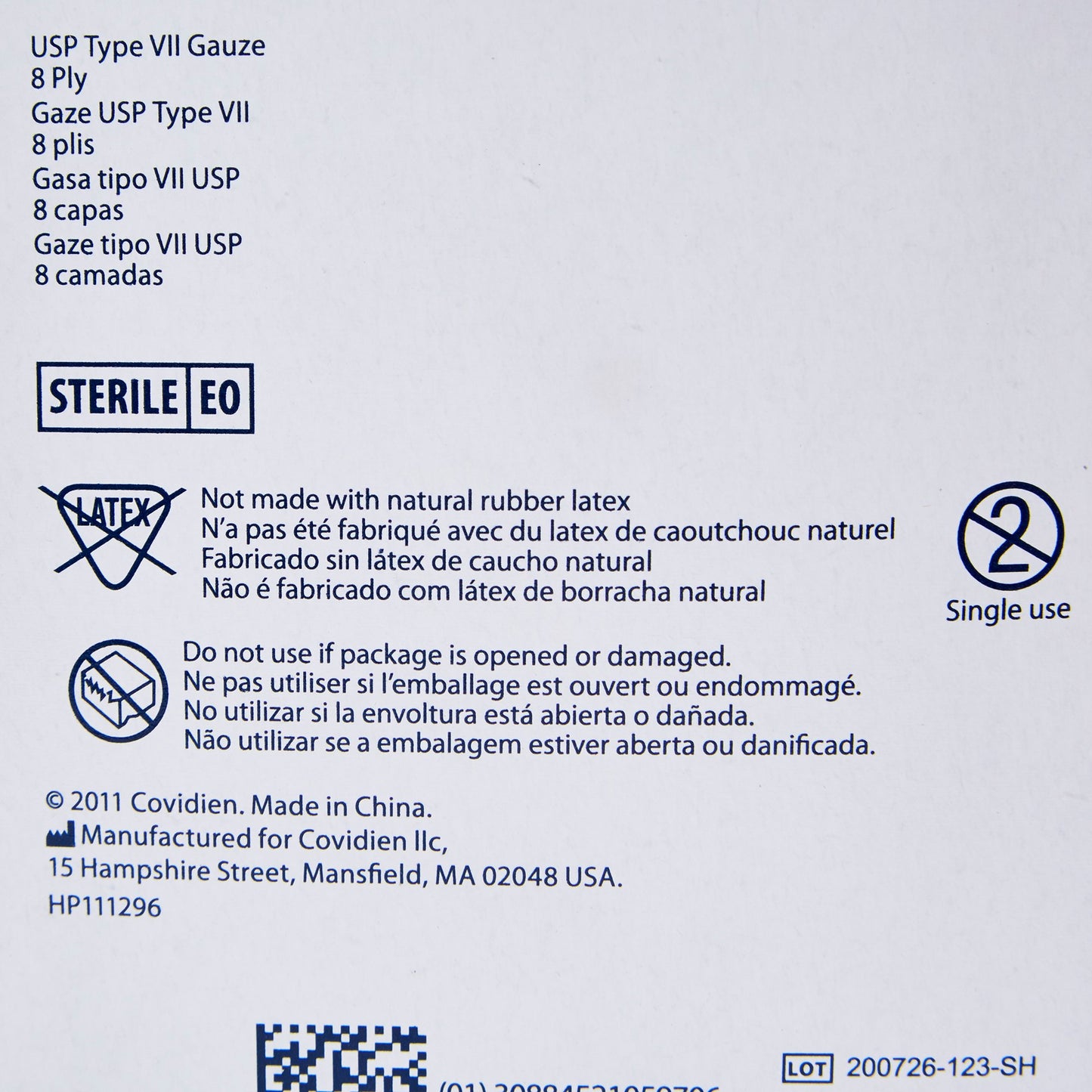 SPONGE, GAUZE DERMA 8PLY STR 2X2
