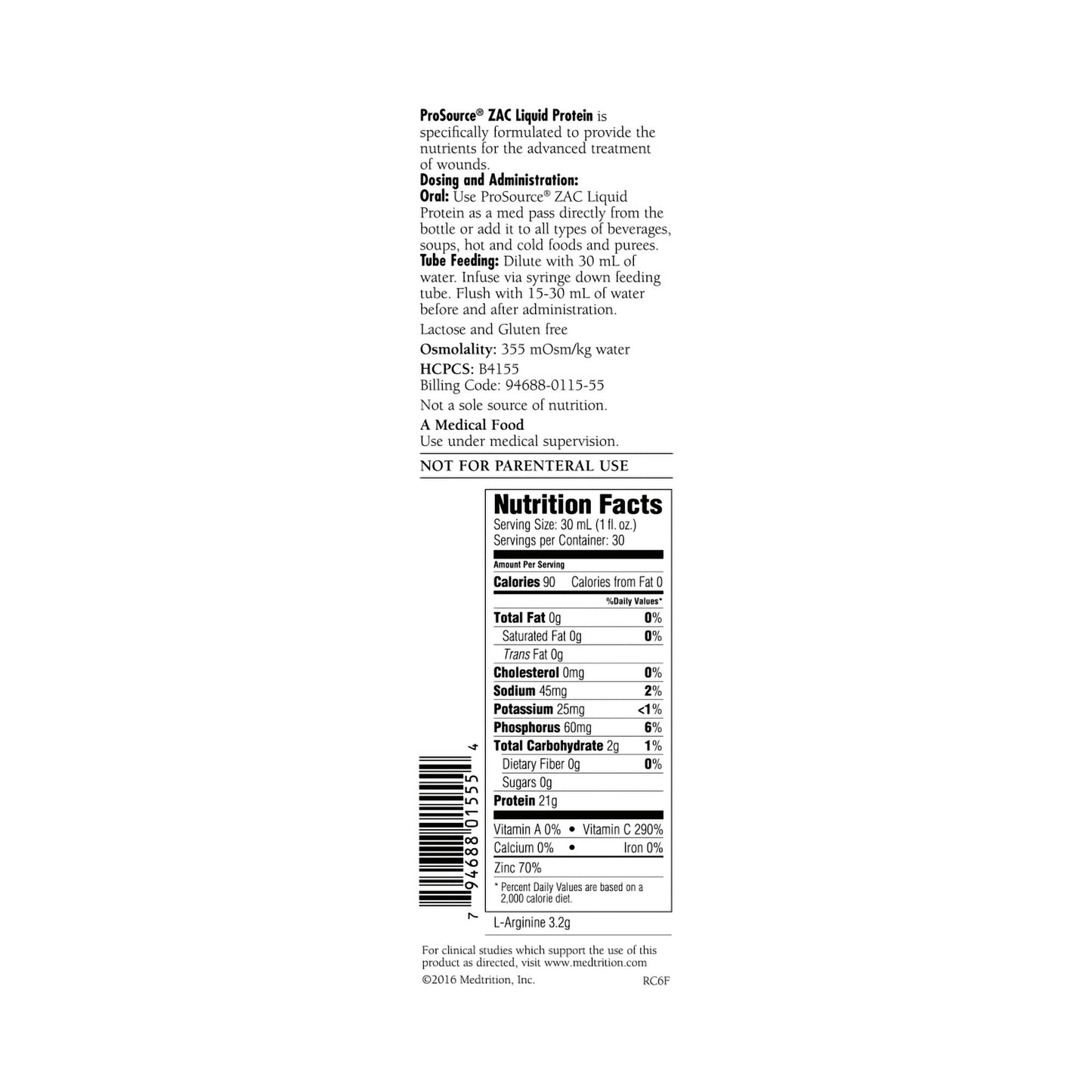 PROSOURCE ZAC, LIQ 30OZ