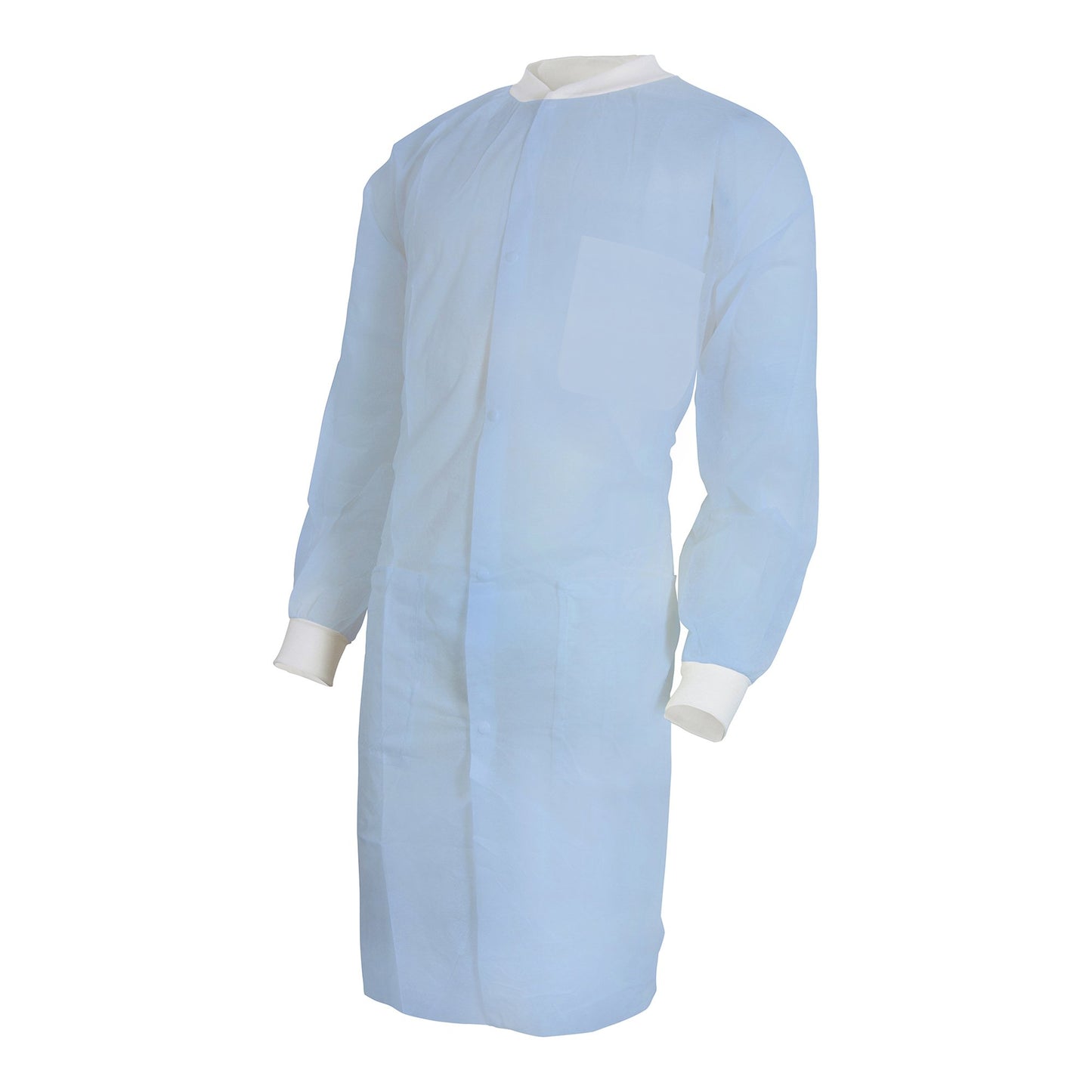 COAT, LAB KNITCUFF LF BLU SM/MED