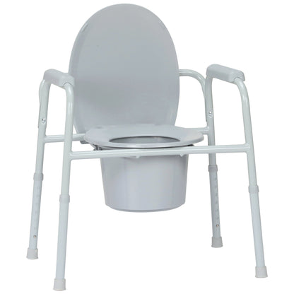 COMMODE, N/FLD STL FRAME 350LBS