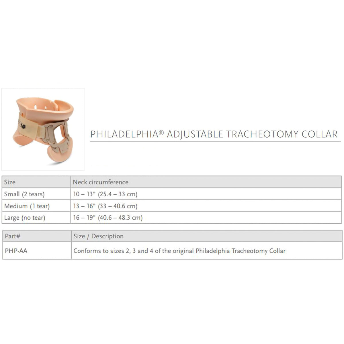 CERVICAL COLLAR, PHILADELPHIAW/TRAC OPN ADJ OSSURA
