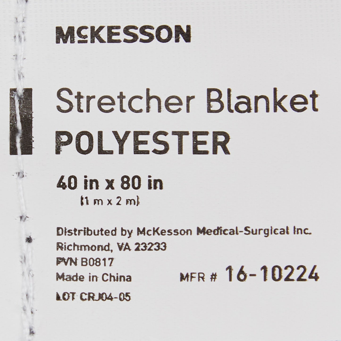 BLANKET, STRETCHER POLY GRY 40"X80"