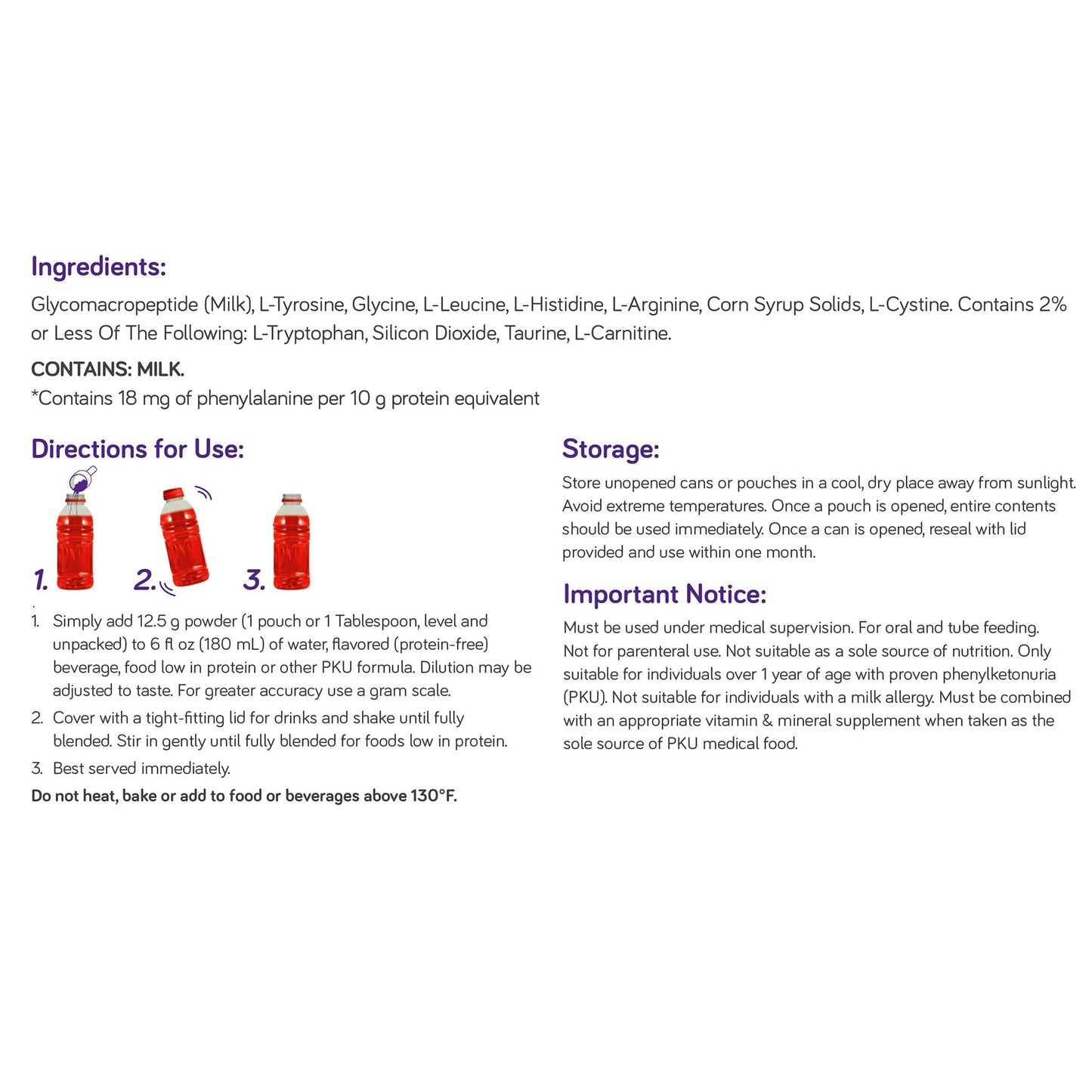 PHENYLADE, GMP MIX-IN POUCH UNFLAVORED 12.5GM