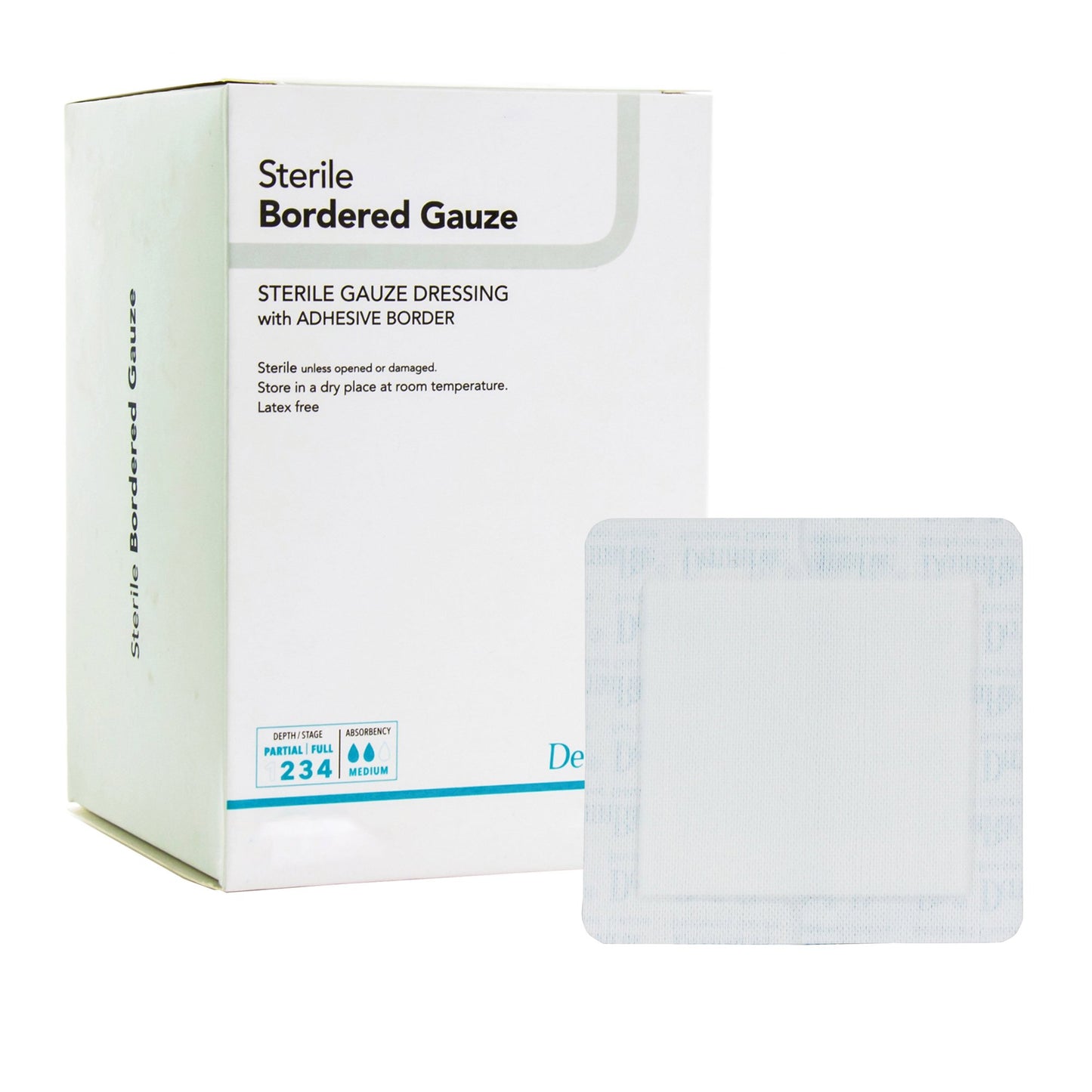 GAUZE, BORDERED STERILE ISLAND4X8