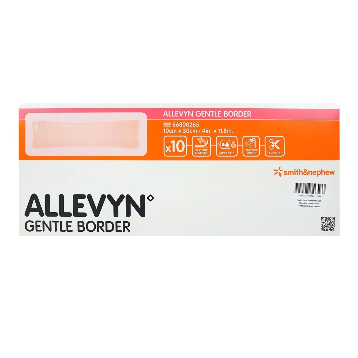 DRESSING, HYDROCELLULAR GENTLEBORDER FM 10CMX30CM