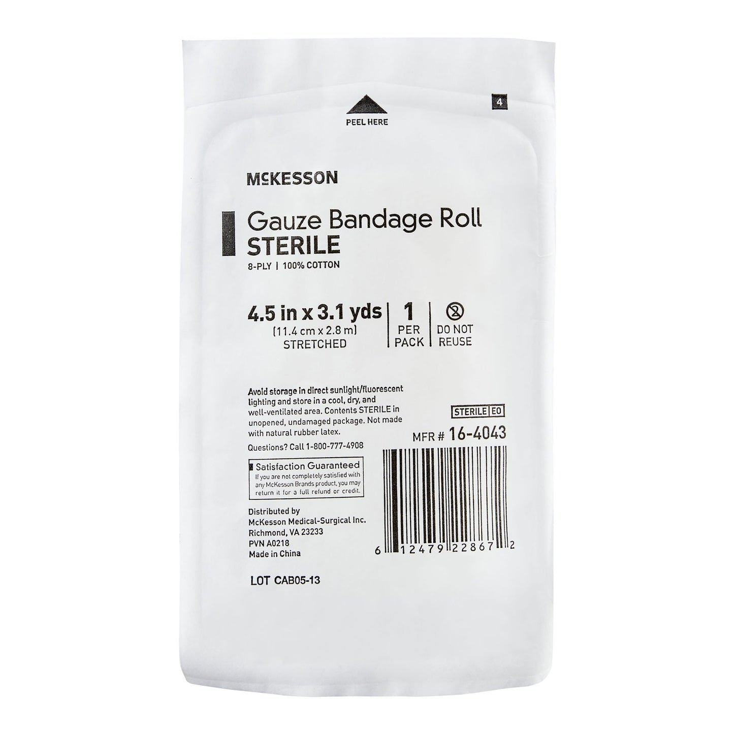 BANDAGE ROLL, GAUZE FLUFF STR4.5"X3.1YDS