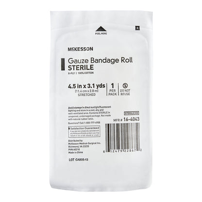 BANDAGE ROLL, GAUZE FLUFF STR4.5"X3.1YDS
