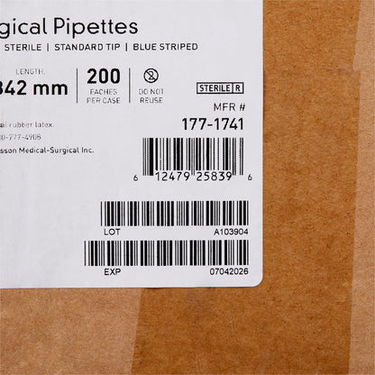 PIPETTE, SEROLOGICAL STD TIP STR BLU BAND 342MM 5ML