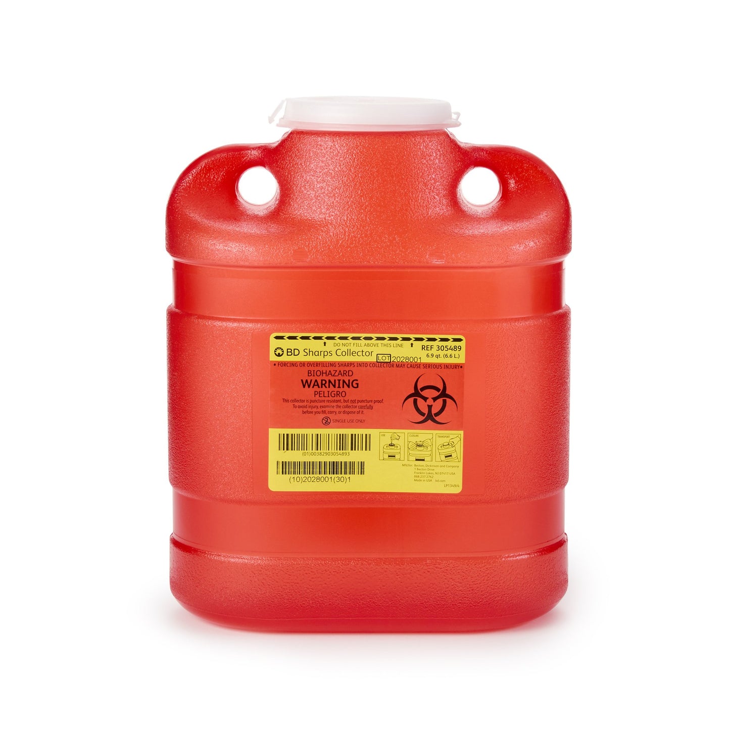 CONTAINER, SHARPS RED 6.9QT