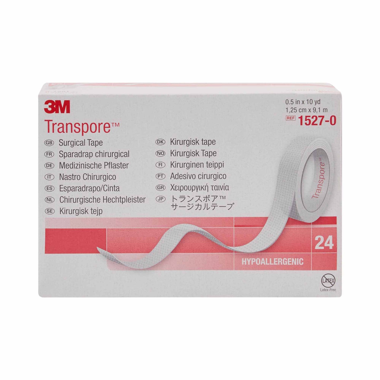 TAPE, ADHSV TRANSPORE 1/2"X10YDS