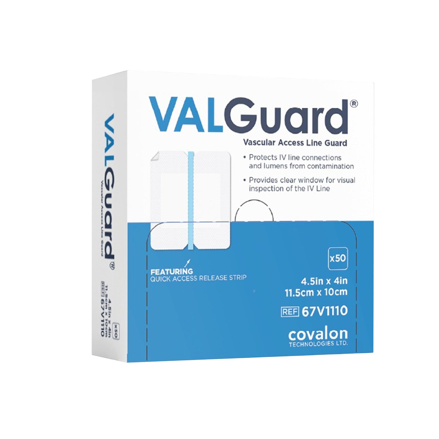 DRESSING, IV CONN/PROT VALGUARD CLR 4X4.5"