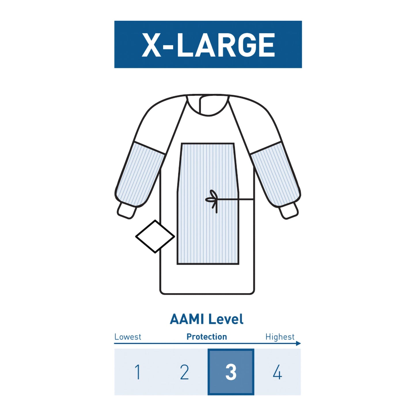GOWN, SURGICAL NON-WOVEN RAGLAN STR W/TOWEL XLG