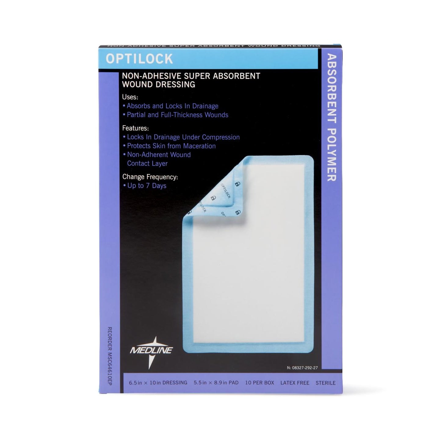 DRESSING, WND OPTILOCK N/ADH 61/2X10"