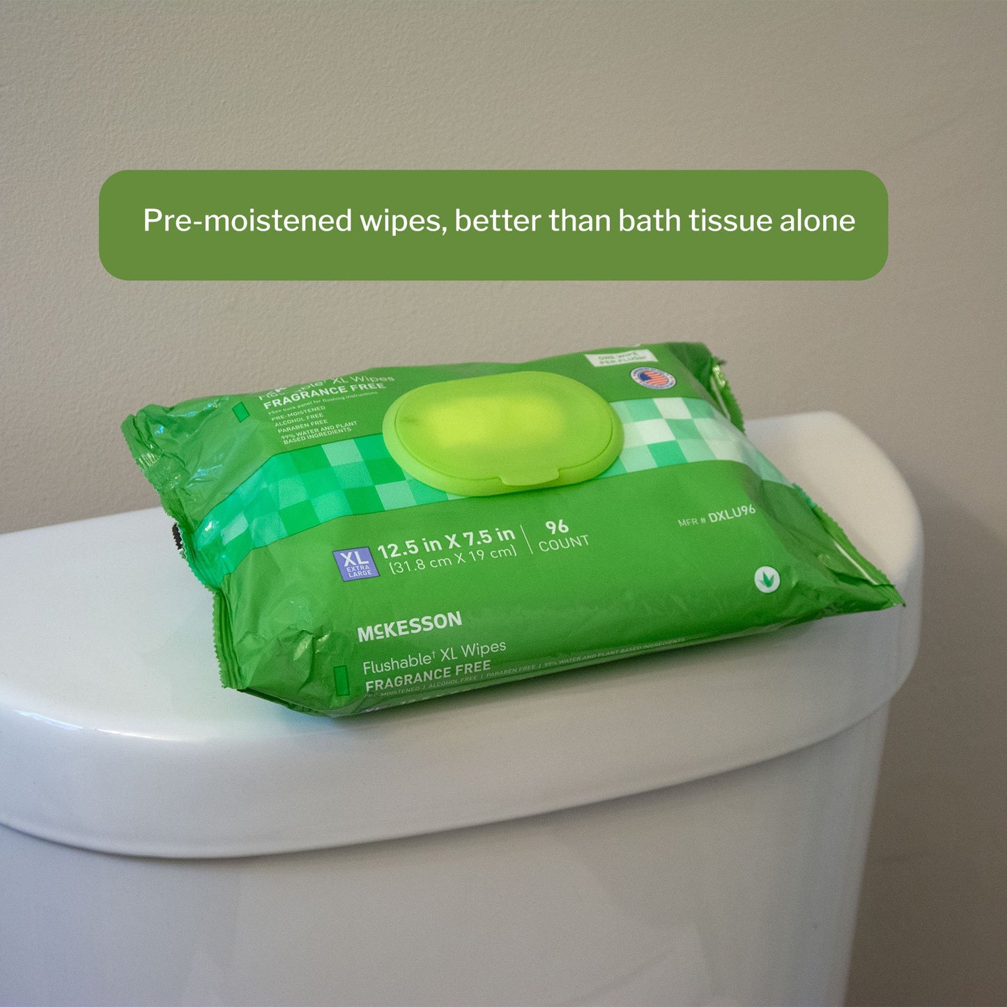 WIPE, WET FLUSHABLE XL UNSCNTDSFT PK W/LID