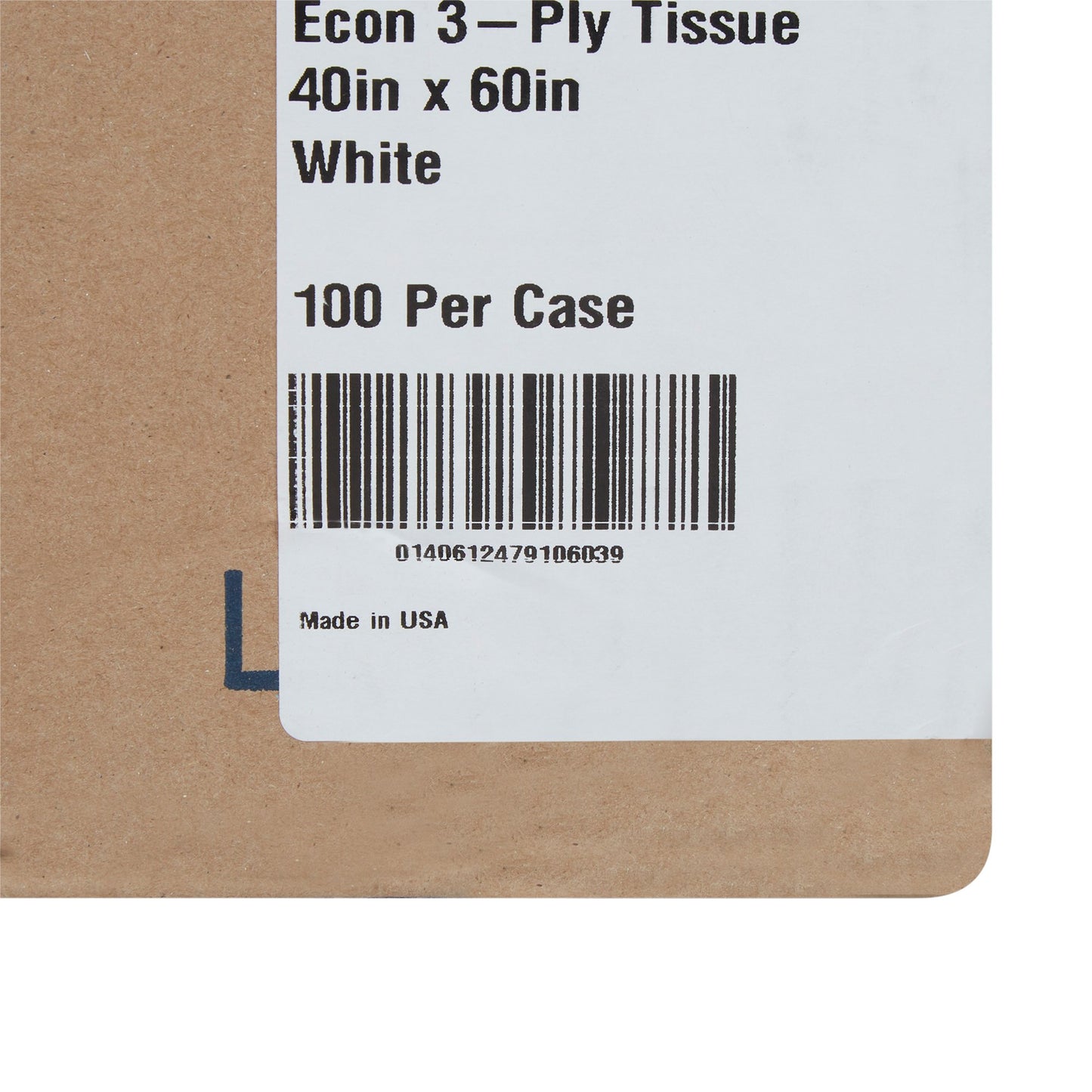 SHEET, DRAPE 3PLY ECON WHT 40X60