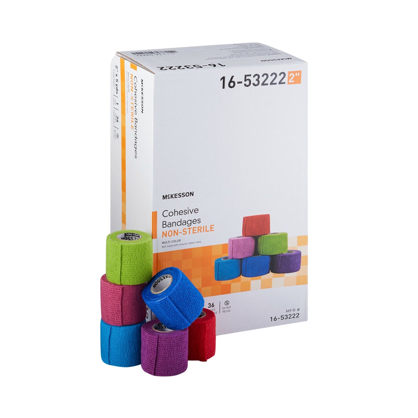 BANDAGE, COHESIVE N/S LF COLORPAK 2"