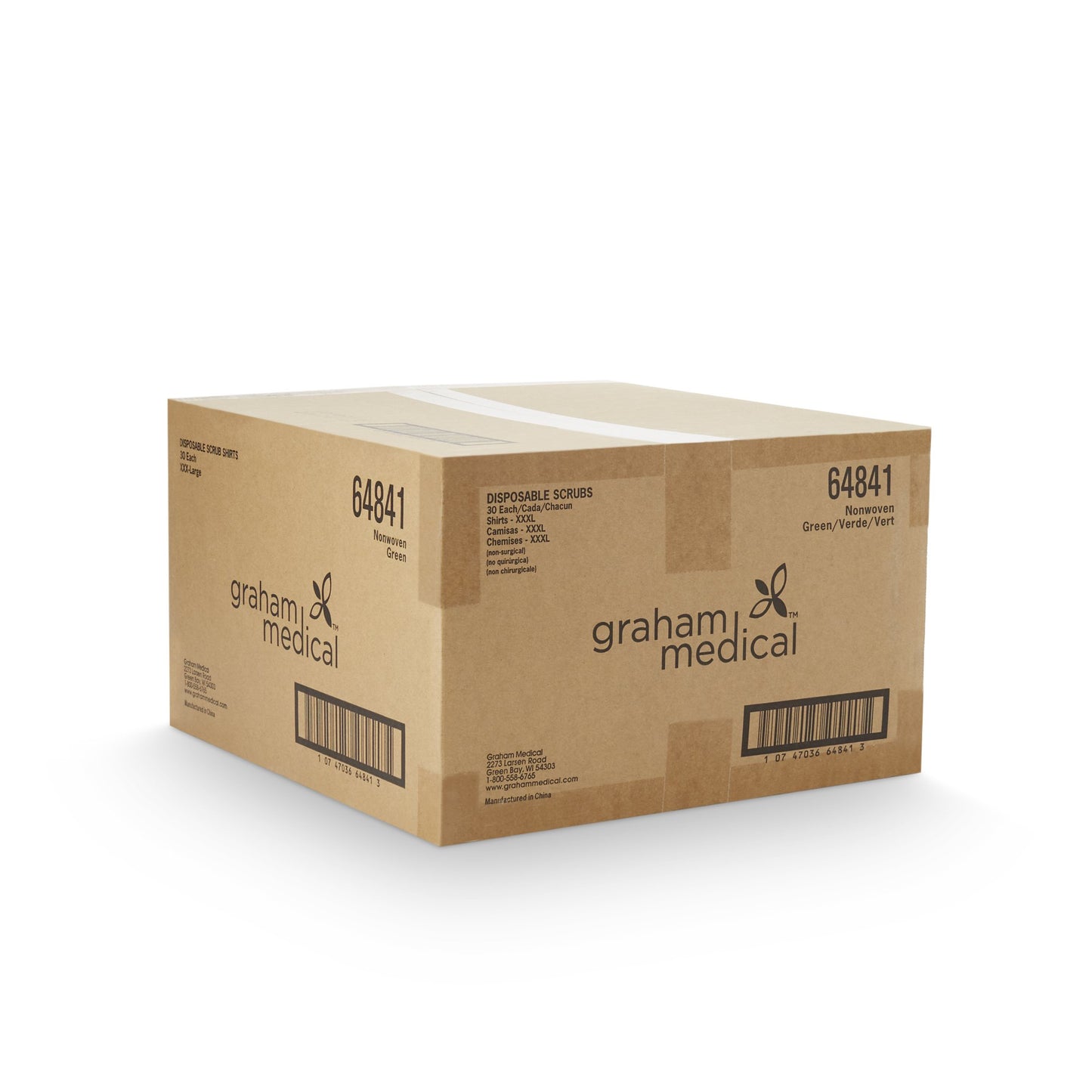 SHIRT SCRUB GRN 3XL 30/CS30/CS NON-WOVEN
