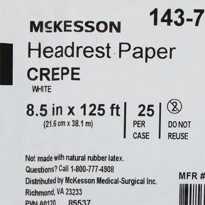 PAPER, HEADREST CREPE WHT 8.5"X125'