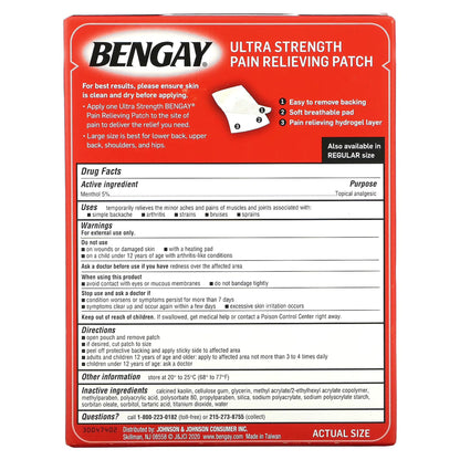 BENGAY ULTRA STRENGTH, PATCH LG
