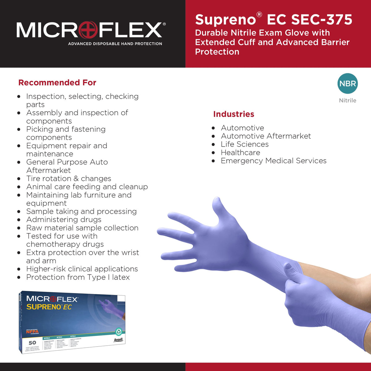 GLOVE, EXAM NTRL XL N/S EXTCFCHEMO