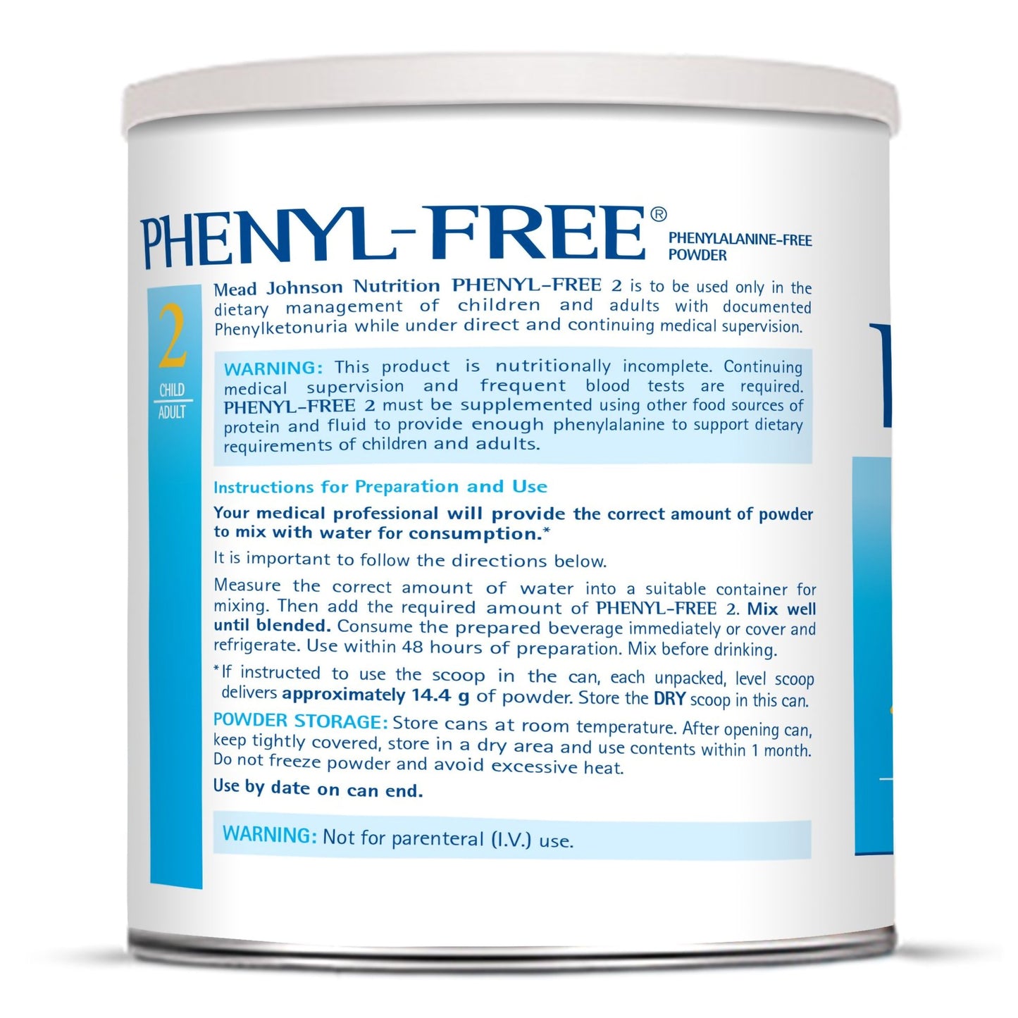 PHENYL FREE 2, METABOLIC PDR 1LB CAN
