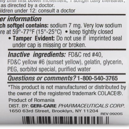 DOCUSATE SODIUM, CAP SGEL 100MG