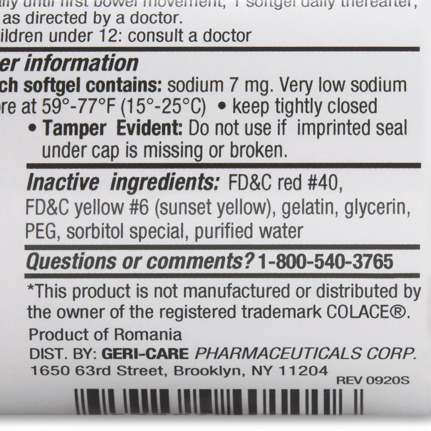 DOCUSATE SODIUM, CAP SGEL 100MG