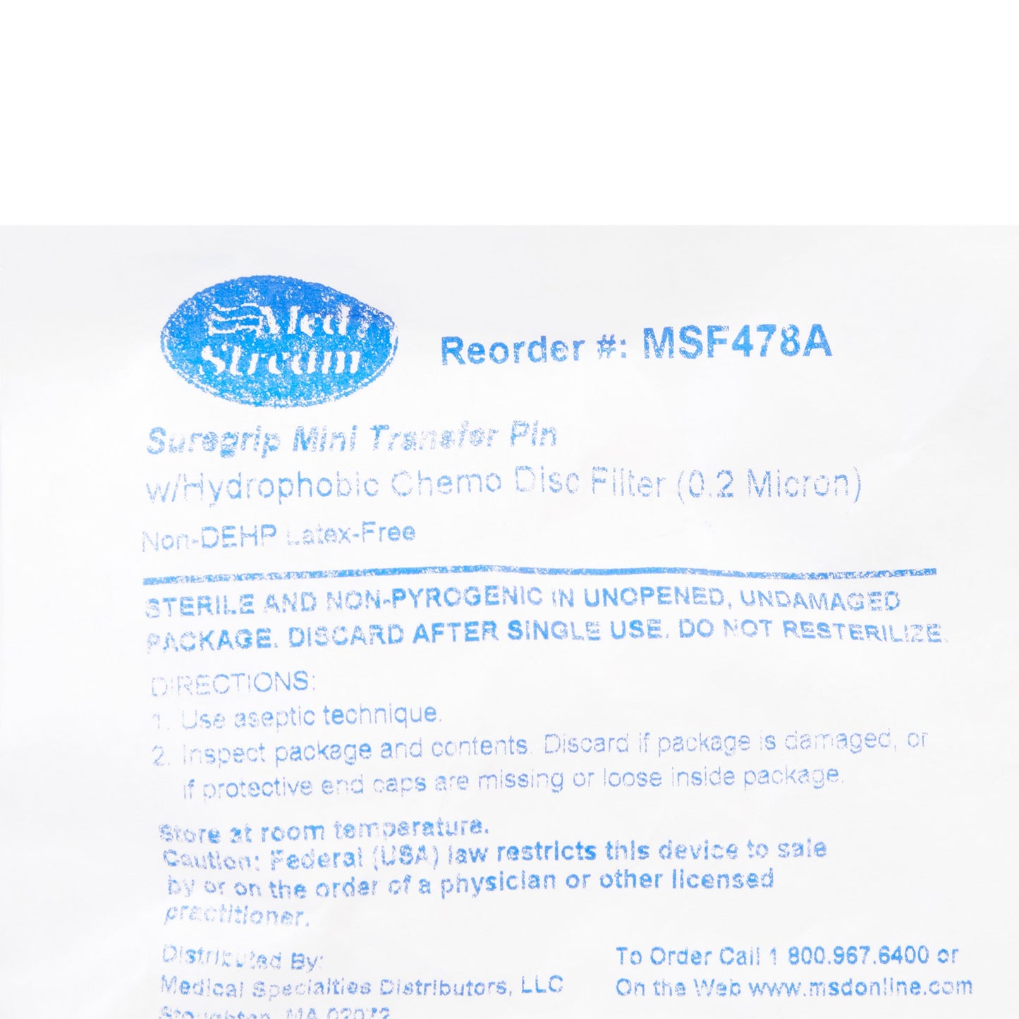 PIN, DISPENSING CHEMO W.2 MICRON FILTER