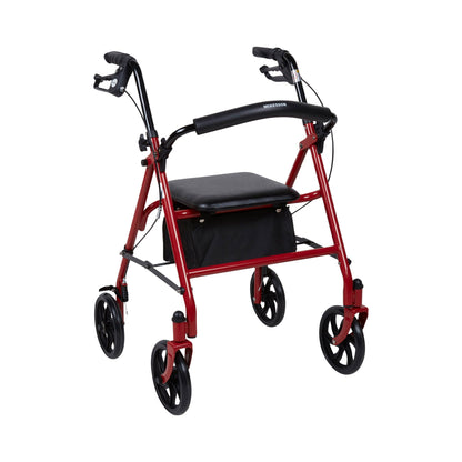 WALKER, ROLLATOR DURA FOLDINGSTEEL W/7.5" WHLS RED 350LB