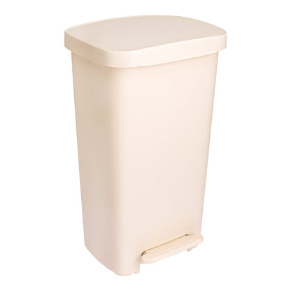 WASTECAN, STEP-ON RECTGL PLASBGE 52QT