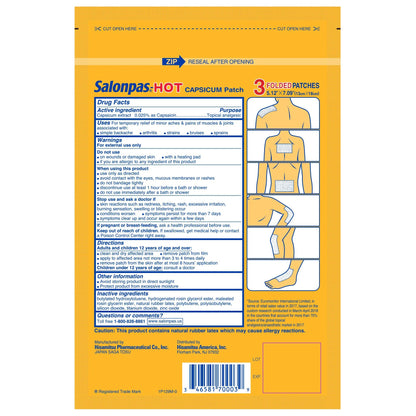 SALONPAS-HOT, PATCH CAPSICUM 5.12"X7.09"