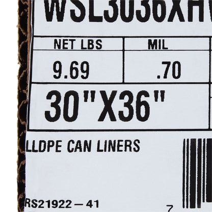 LINER, CAN WHT 0.70MIL 30"X36"30GL