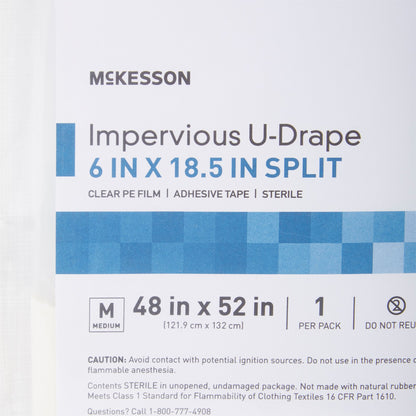 DRAPE, SURGICAL ORTHO IMPERVIOUS W/SPLIT 48"X52"