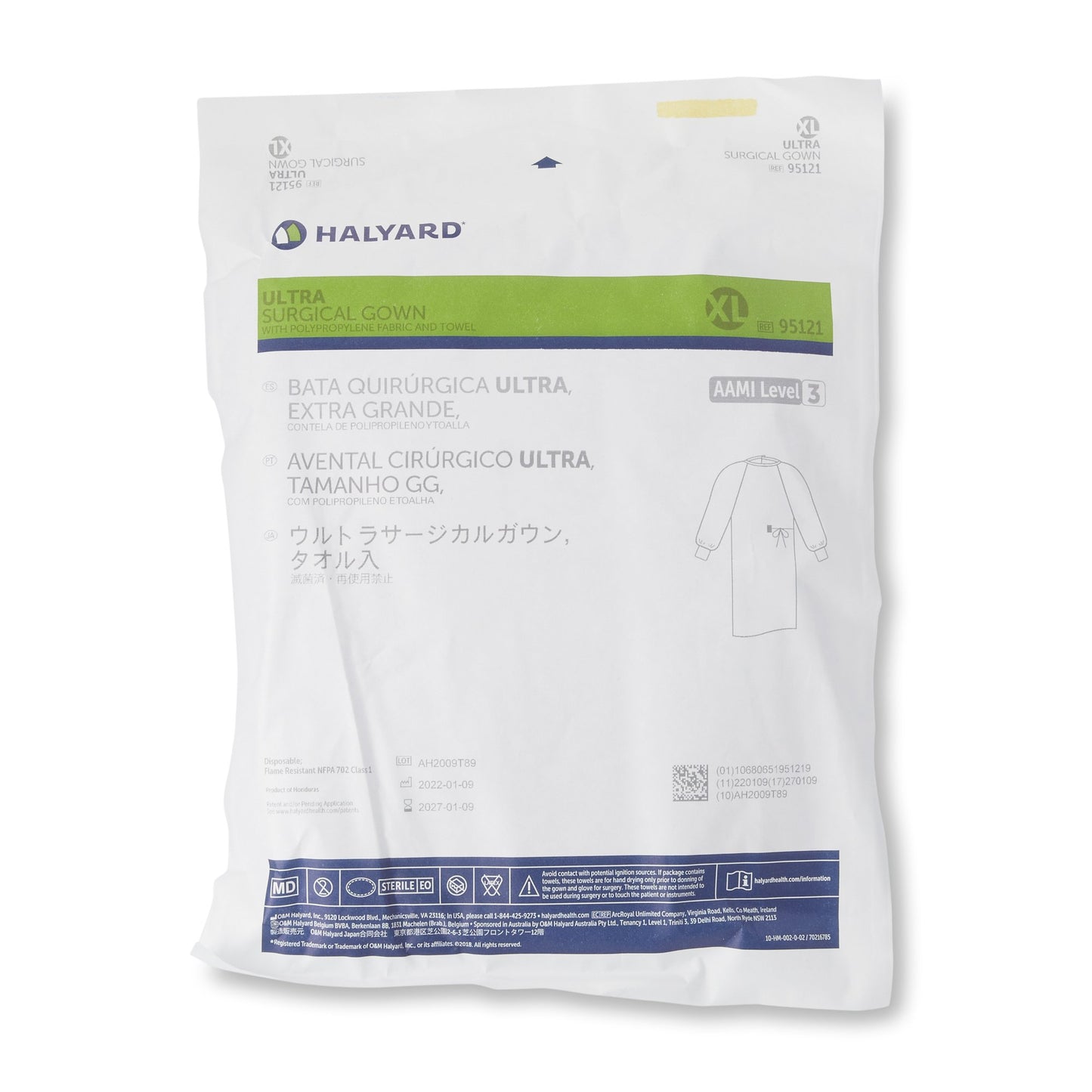 GOWN, SURG ULTRA STD BLU XLG