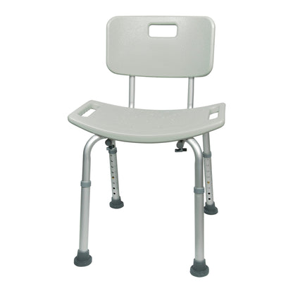 BENCH, BATH W/BACK ALUM FRAME300LBS